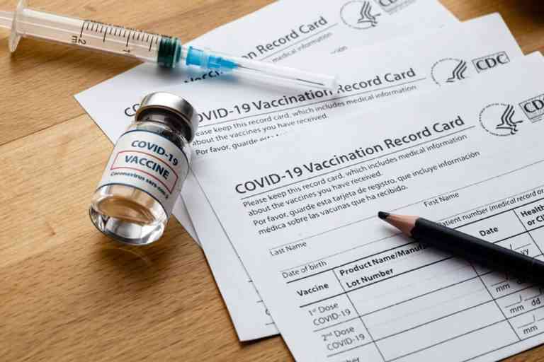 COVID vaccine record card