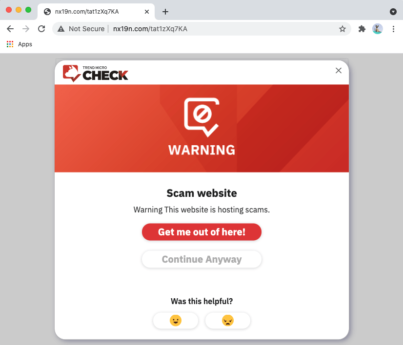Trend Micro Check blocks dangerous sites for you automatically.