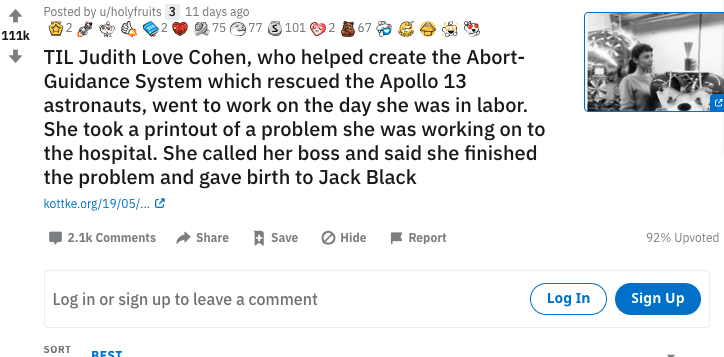 A Reddit post revealed that Jack Black's mother was a NASA engineer.