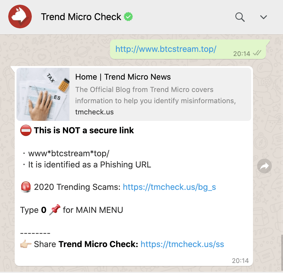 Trend Micro Check WhatsApp