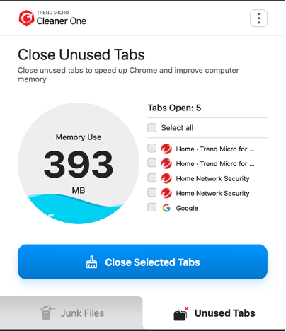 Chrome Tabs_Trend Micro Cleaner One for Chrome