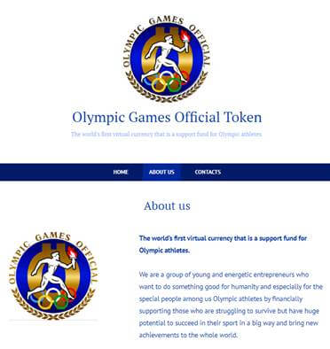 Fake Olympic virtual currency website.