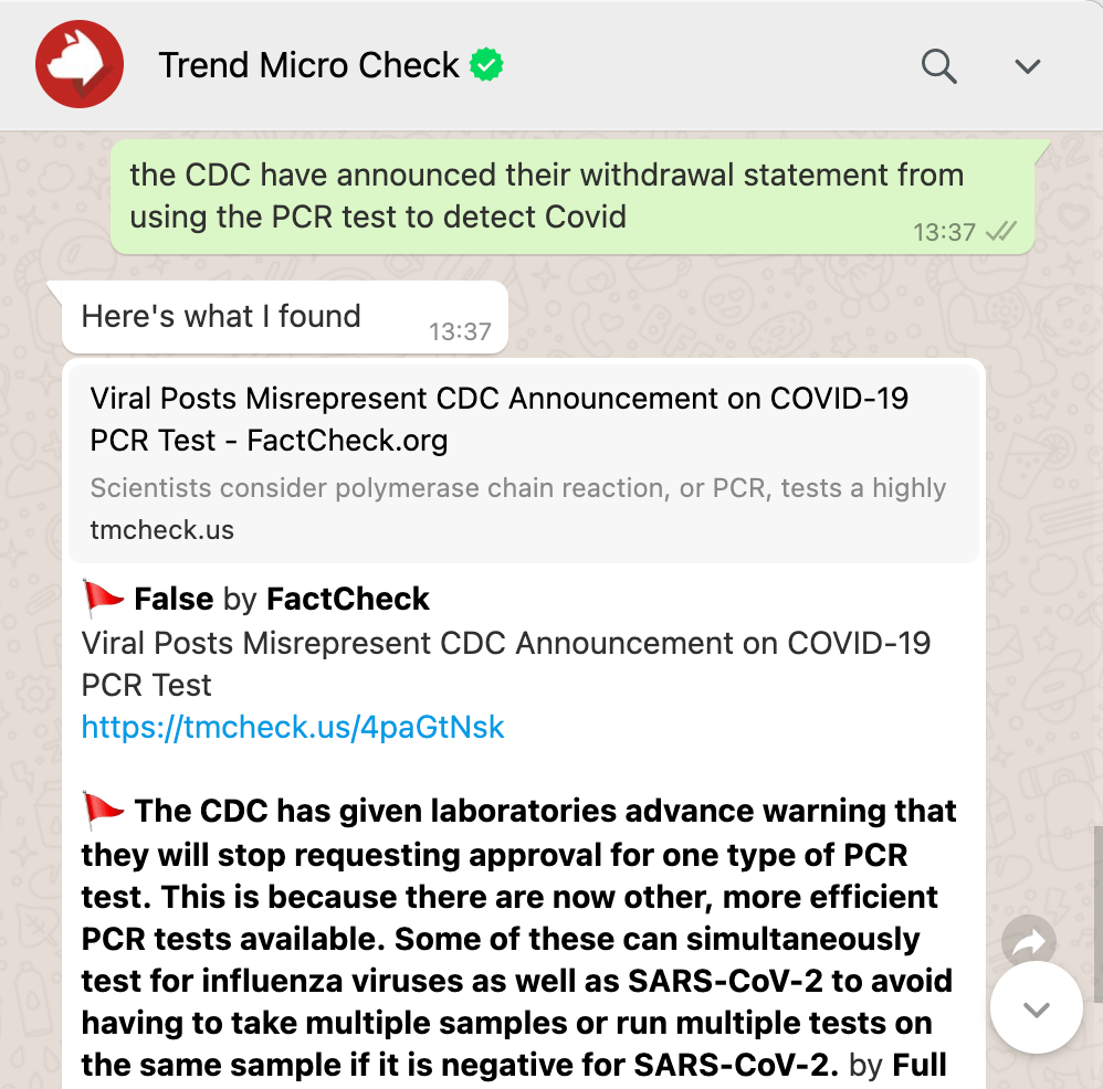 Copy-paste a statement or send Trend Micro Check questions directly to help you search for related news you need to tell what is true: