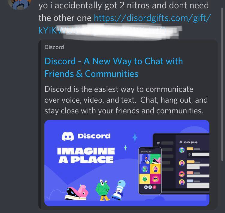 Claim your nitro bot scam – Discord