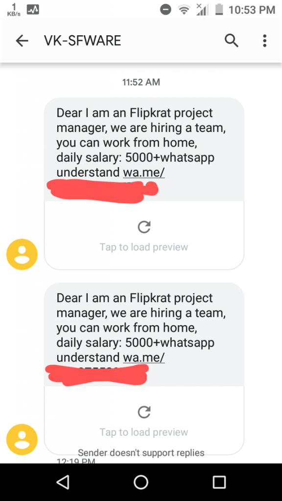 Spot the Scam_Flipcart job_1015