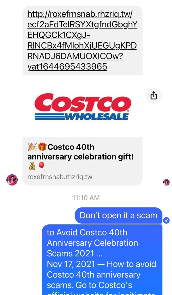 costco anniversary scam