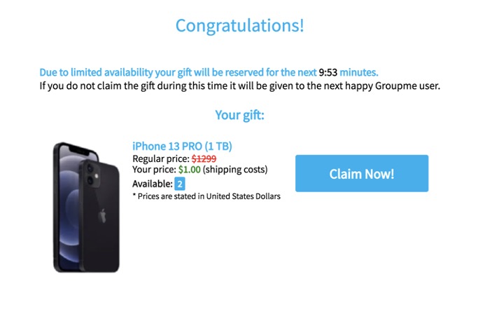 GroupMe Gift Giveaway / iPad Raffle Scams