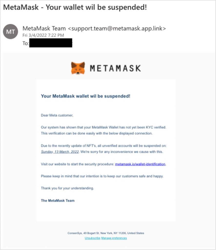 is there a fake metamask