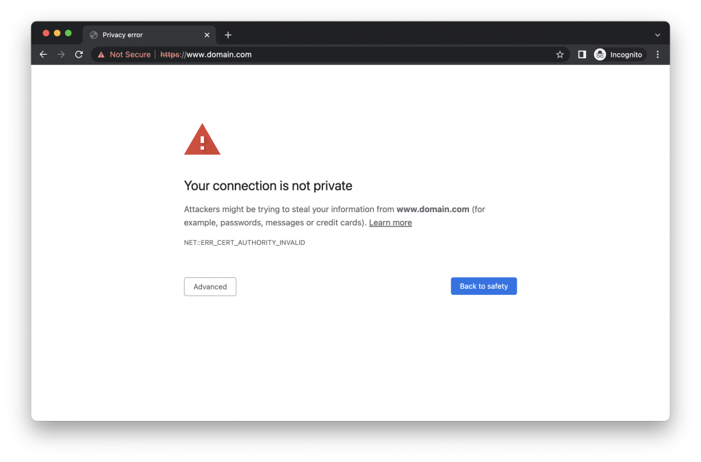your connection is not private_Chrome
