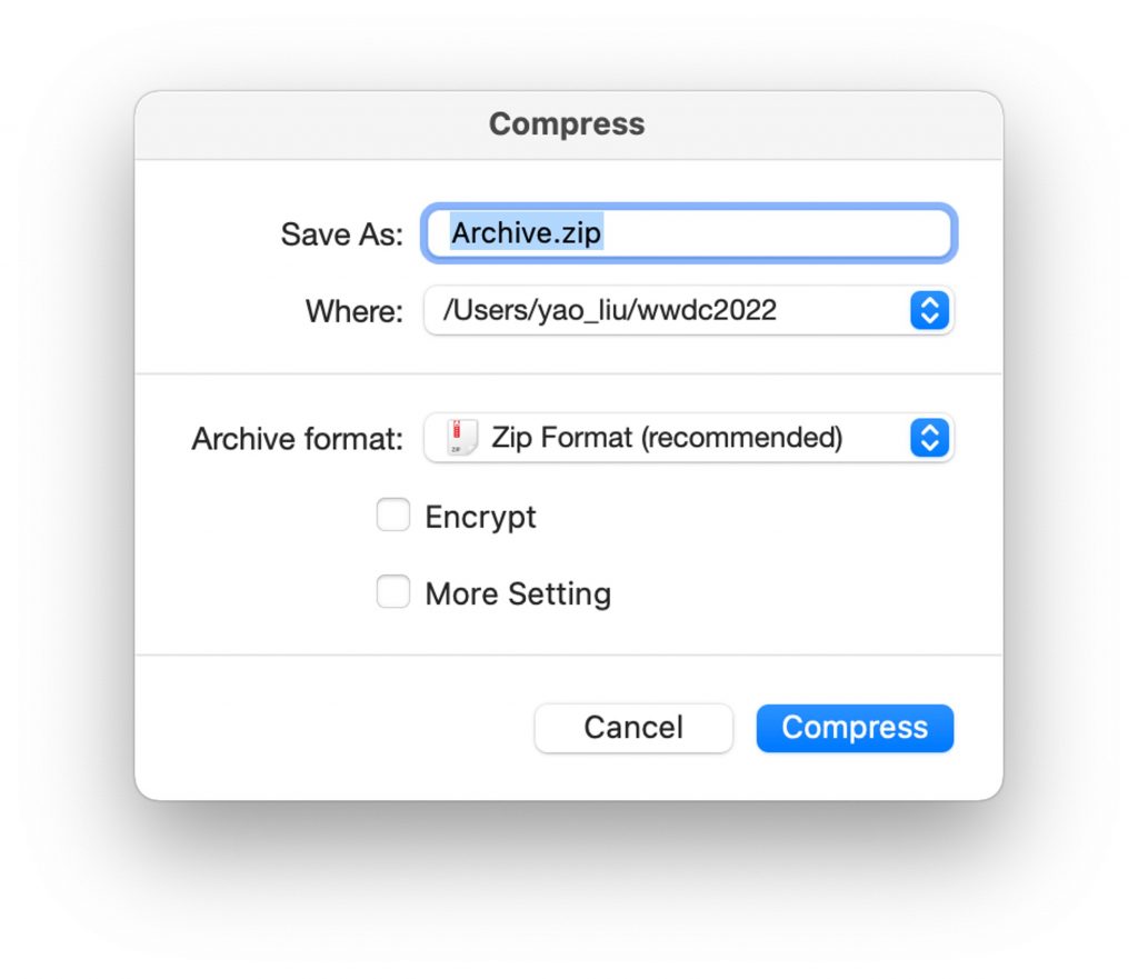 How to make a zip file on Mac