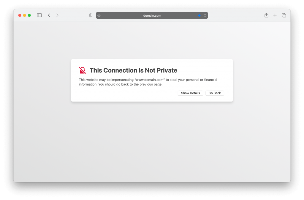 your connection is not private_Safari