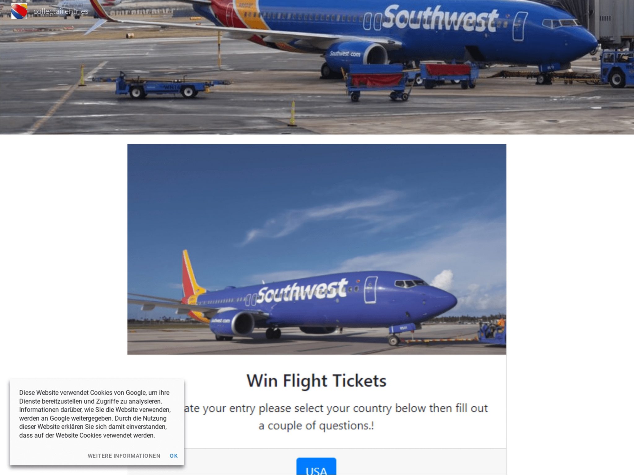 [Scam Alert] ???Southwest Air Fans.??? 69th Anniversary Ticket Giveaway on