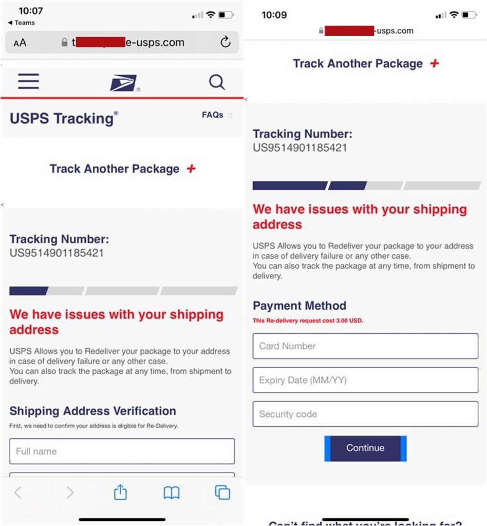 USPS Tracking Number