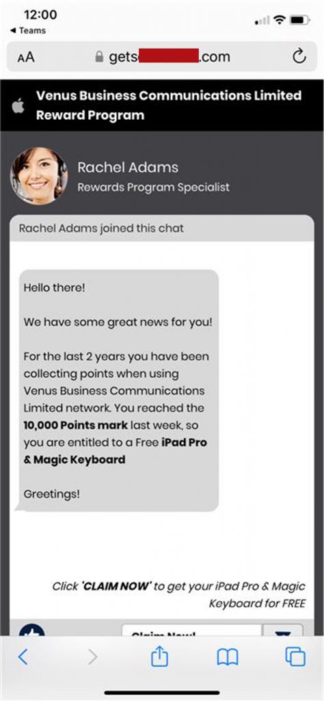 Spot the Scam_Venus Business_20220610_live chat