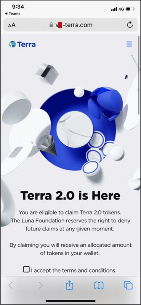Crypto Scams_Terra_Fake Site_20220715