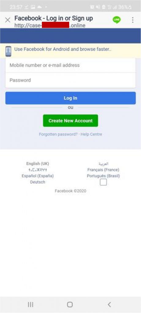 Facebook phishing scams_Fake login page_20220726
