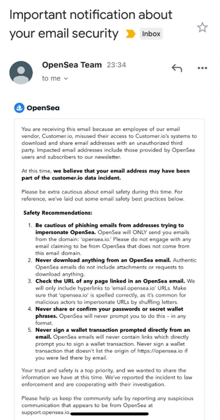 NFT Marketplace OpenSea Suffers Email Data Breach | Trend Micro News