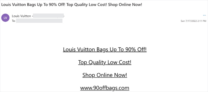 Spot the Scam_Louis Vuitton_email_20220722