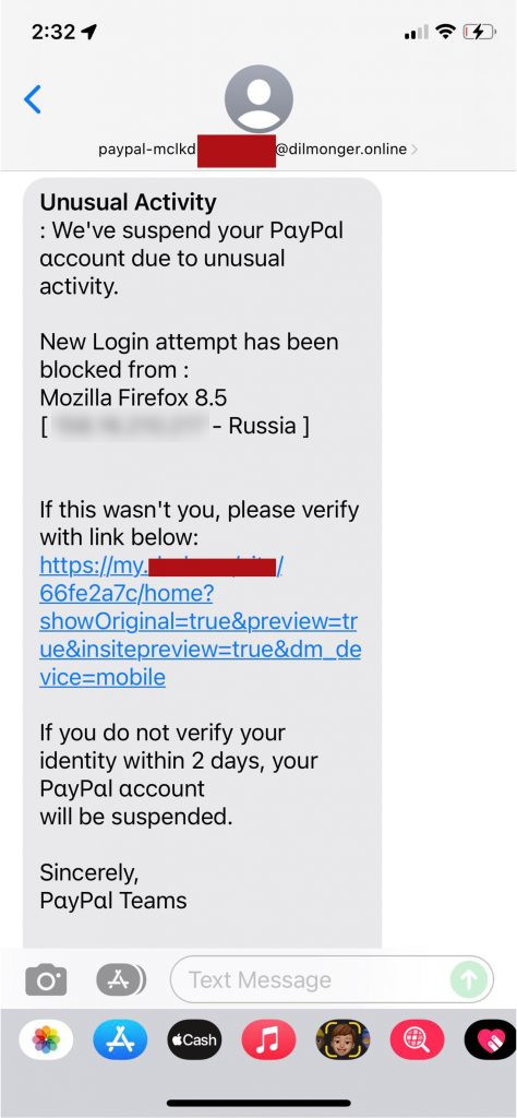 Scam Alert_PayPal_Notification Text Scam_20220818