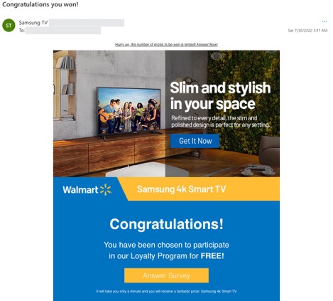 Spot the Scam_Walmart_email reward survey scam_20220805