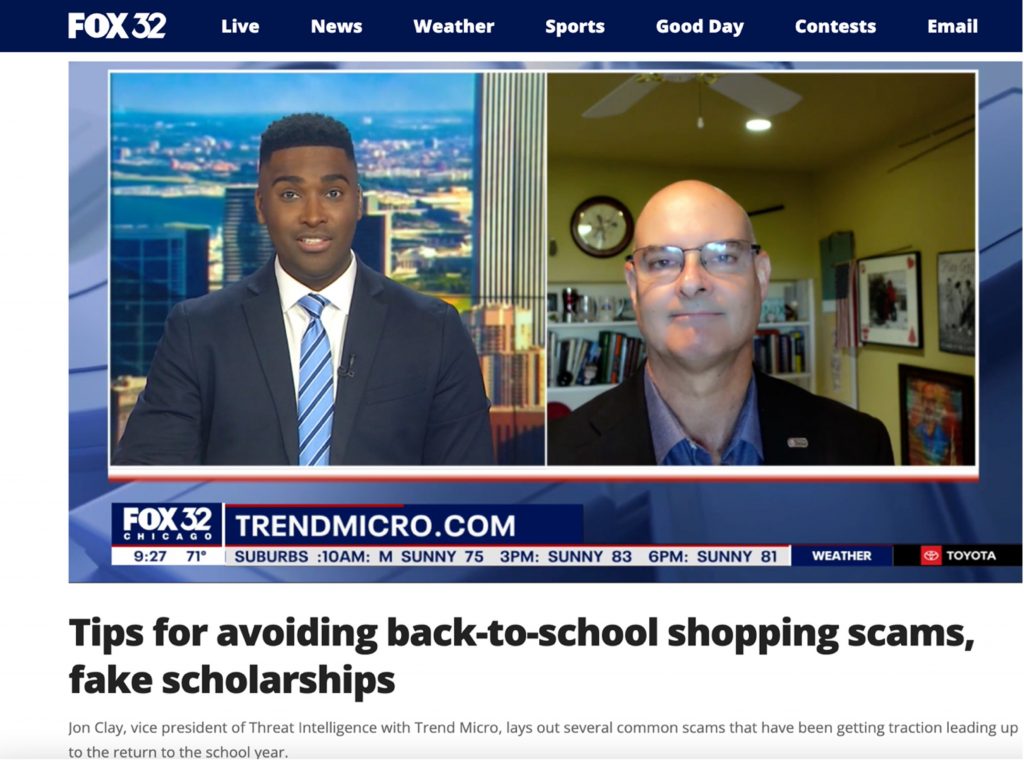 Advices for New School Year_Trend Micro Experts_Trend Micro Family_Media Coverage_Jon Clay on Fox 32 Chicago