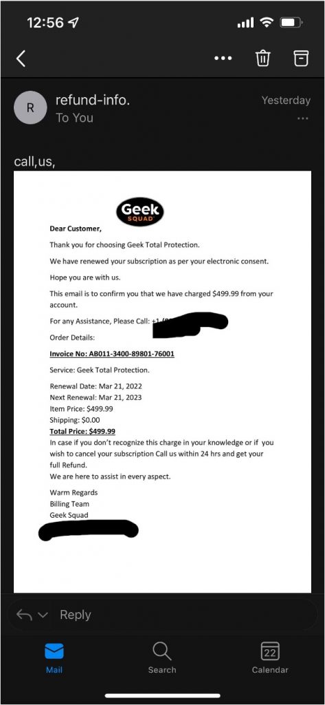 Geek squad scam email_Geek Total Protection_20220902