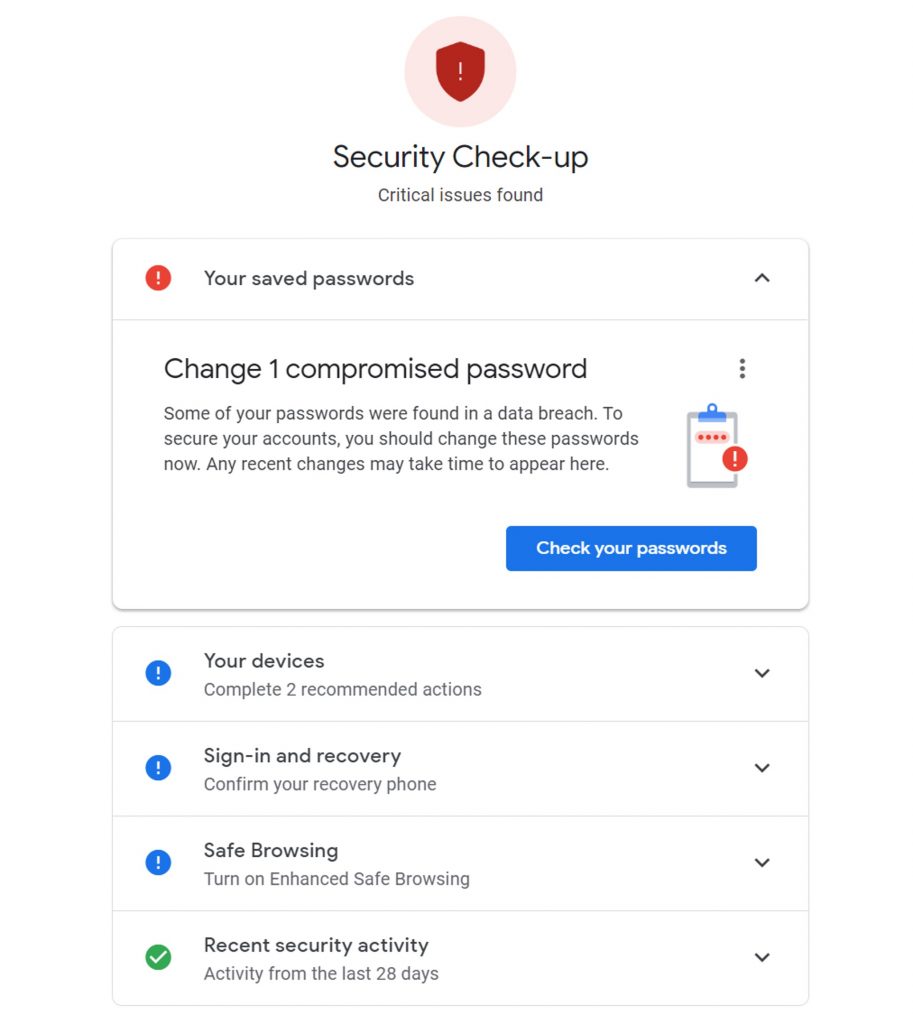 Google Critical Security Alert_Security Check-up Page_20220907
