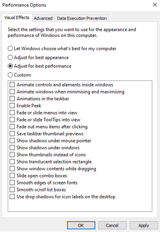 How to stop Fortnite Lagging_Changing performance options in Windows_20220905