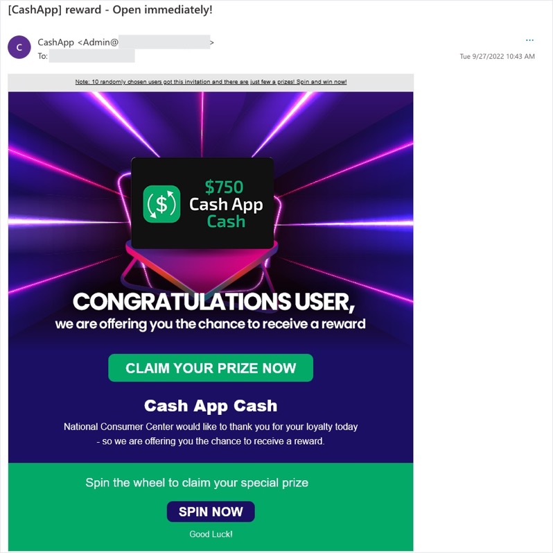 Spot the Scam_Cash App reward Scam_Fake Survey Email_20220930
