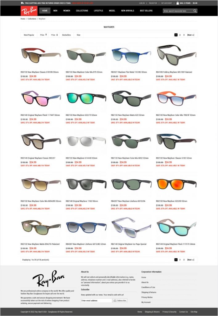 Spot the Scam_Fake Ray-Ban Website_20220923