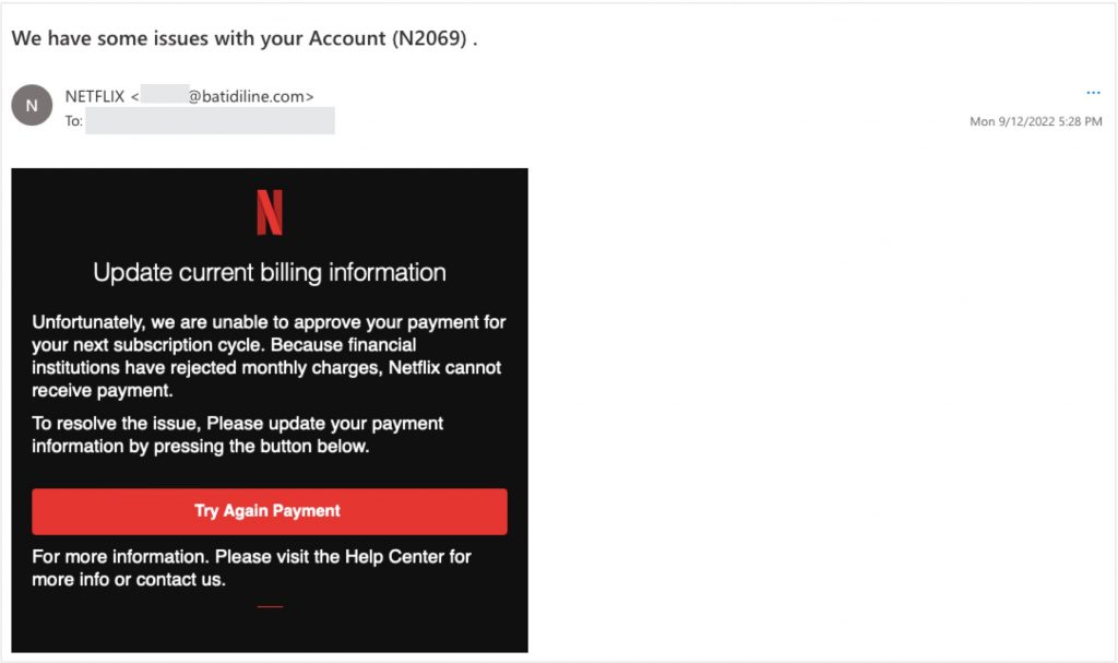 Spot the Scam_Netflix Paymeny Update_Email Phishing_20220916
