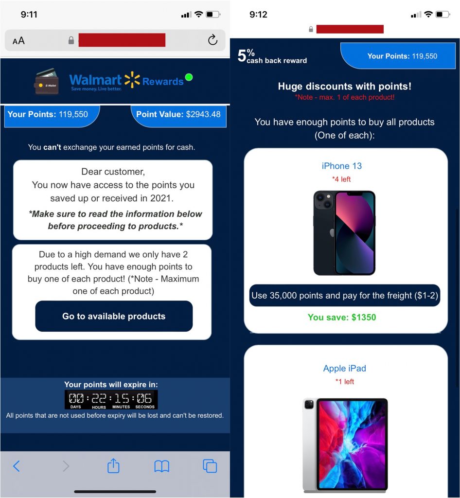 Spot the scam_Walmart e Wallet Survey Scam_20220930