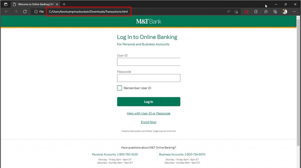 HTML Phishing Page_Fake MandT bank login page_20221031