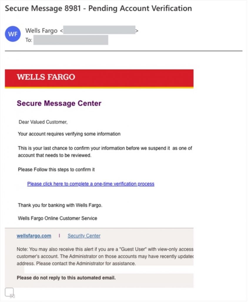 Spot the Scam_Wells Fargo Phishing Email_20221014