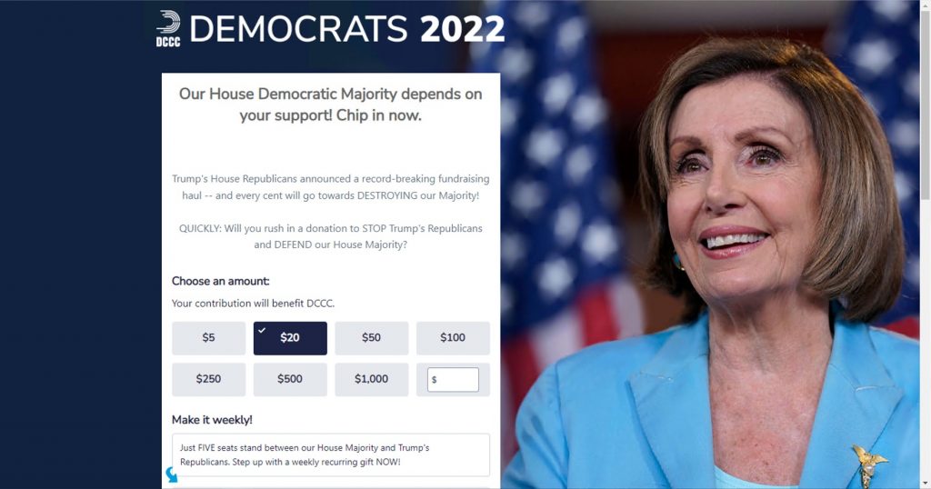 Midterm election scam alert_Another fake Democratic Party donation page_20221106