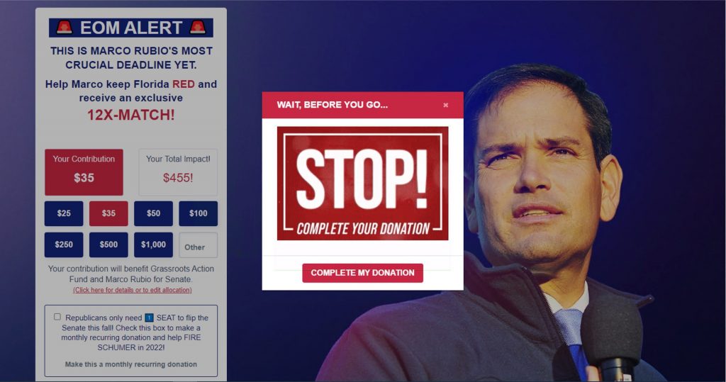 Midterm election scam alert_Fake Marco Rubio (GOP) donation page_20221106