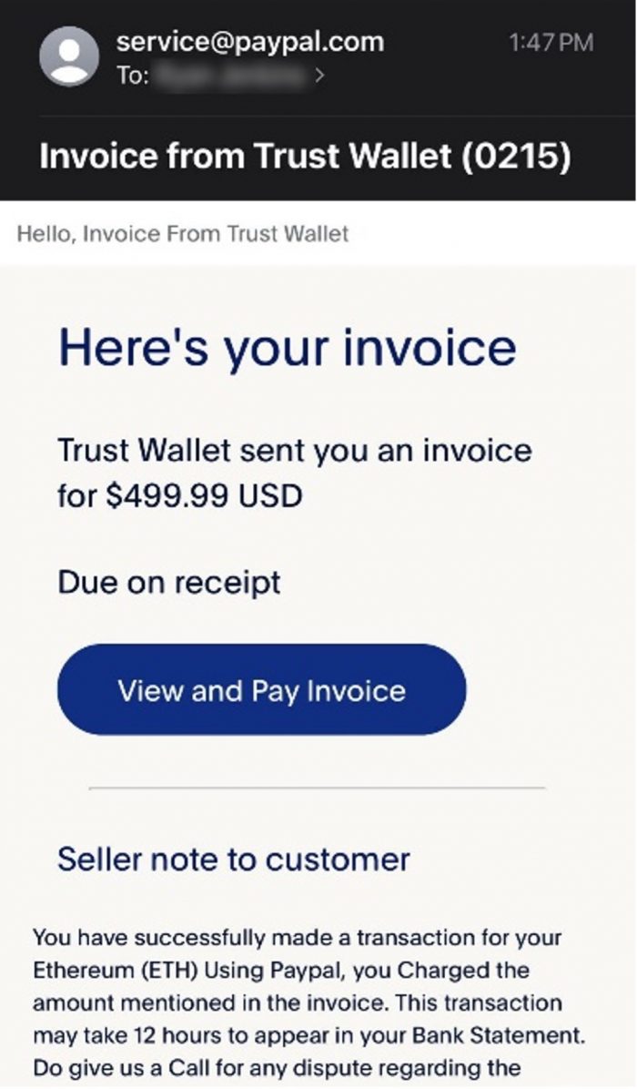 Trust Wallet PayPal Scam | Trend Micro News