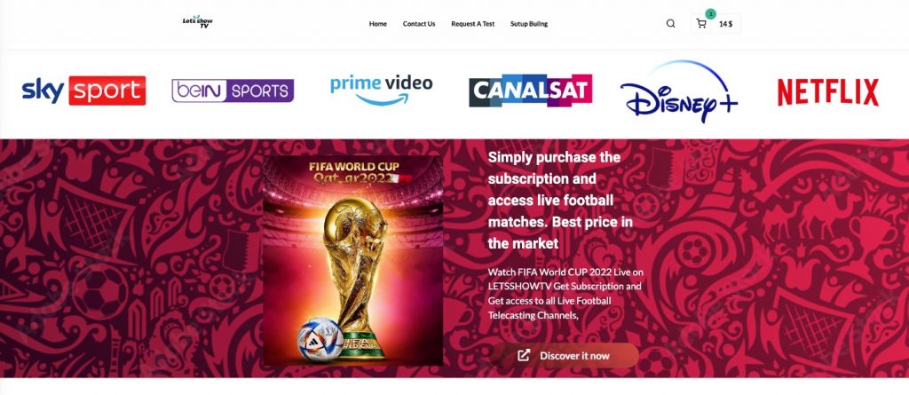 FIFA World Cup Streaming Scam_IPTV_LetsShowTV_website_Prime video_Netflix_Disney Plus_FIFA_20221206