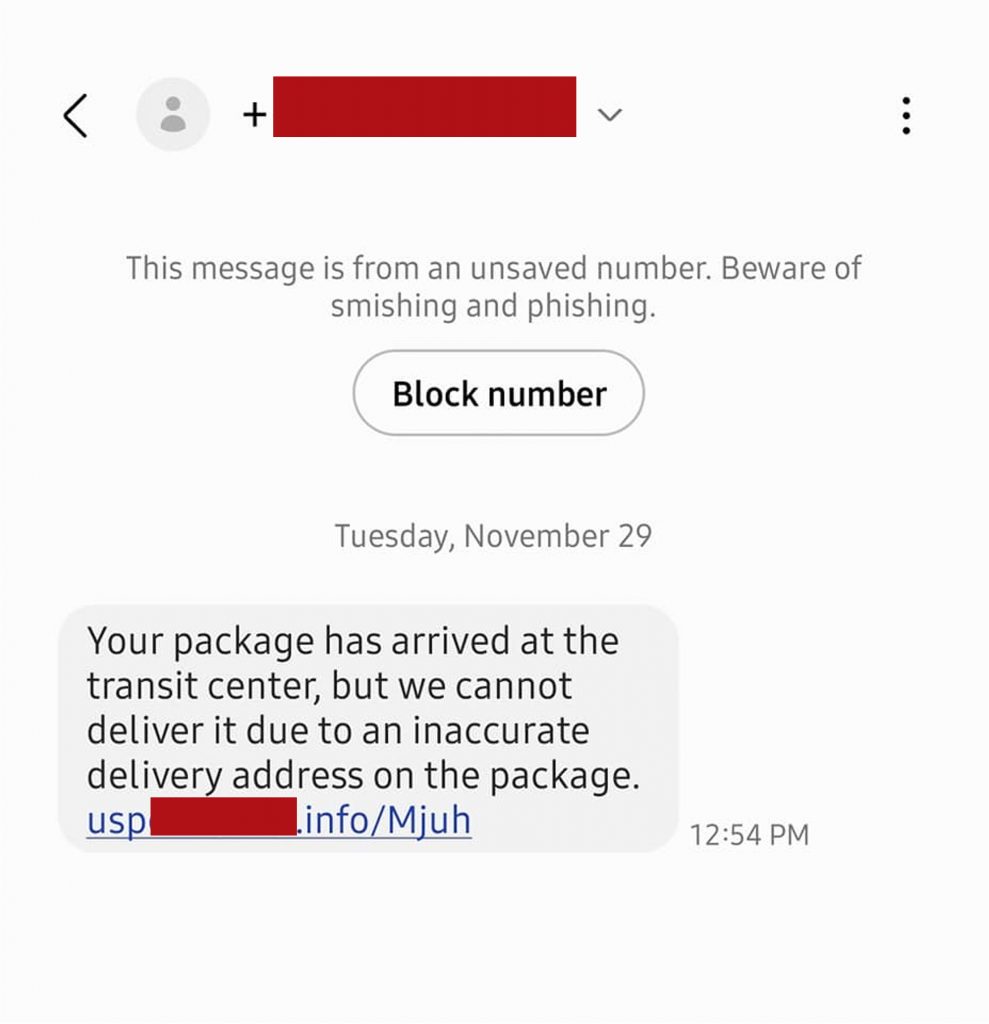 Spot the Scam_USPS Delivery_Text Phishing_20221209