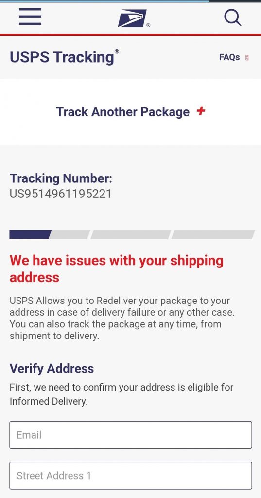 Spot the Scam_USPS Delivery_Text Phishing_Phishing Tracking Page_20221209