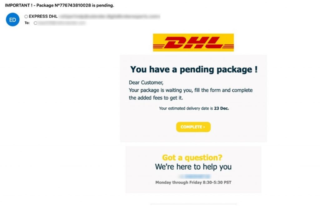 Top Christmas Scams to Watch Out For 2022_DHL Delivery_20221215