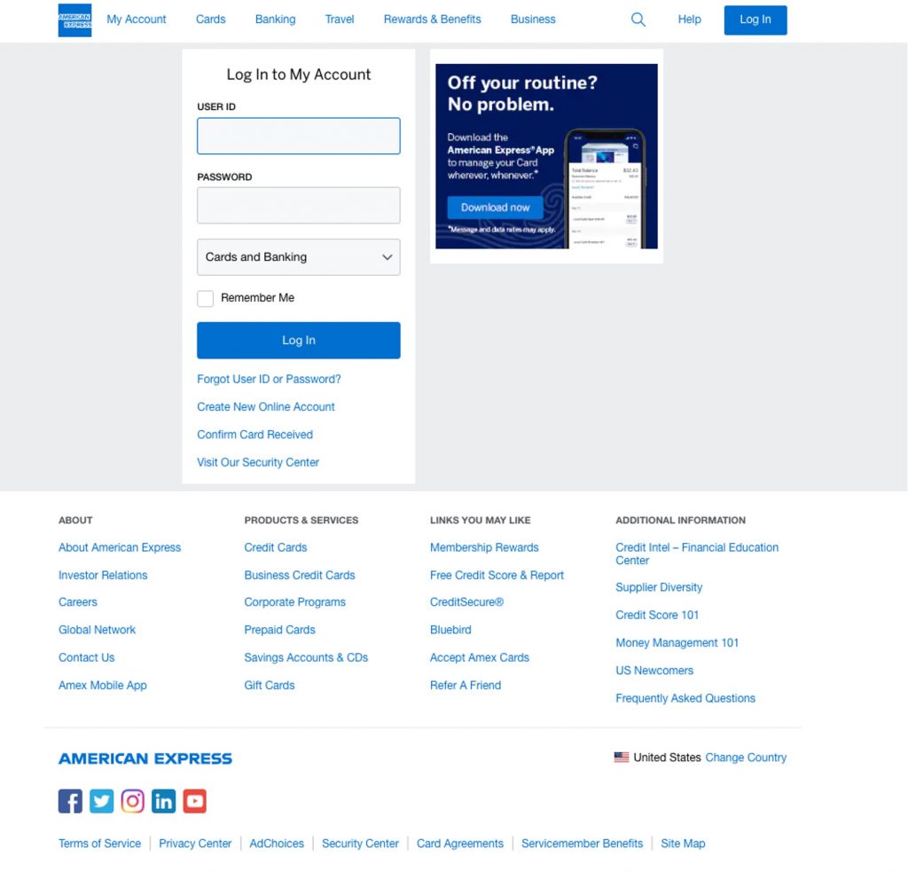 Spot the Scam_American Express Phishing_REAL login page_20230106
