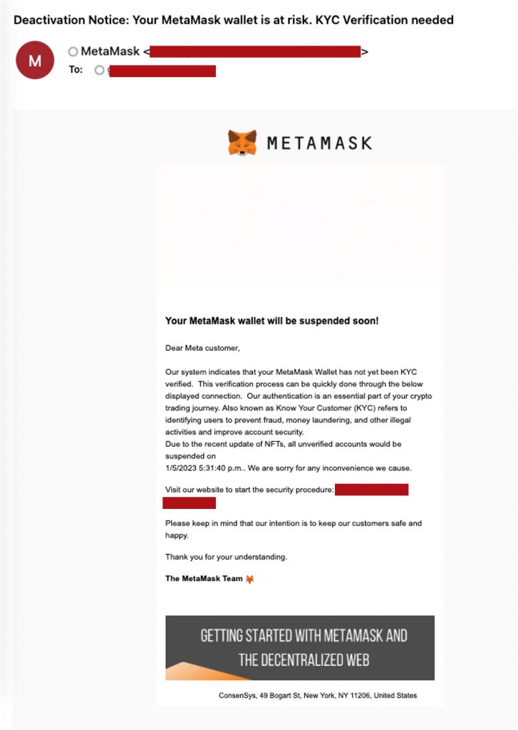 Spot the Scam_MetaMask Phishing_Email_20230113