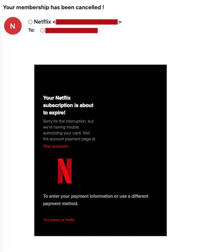 Spot the Scam_Netflix Phishing Email_Membership Issues_20230120