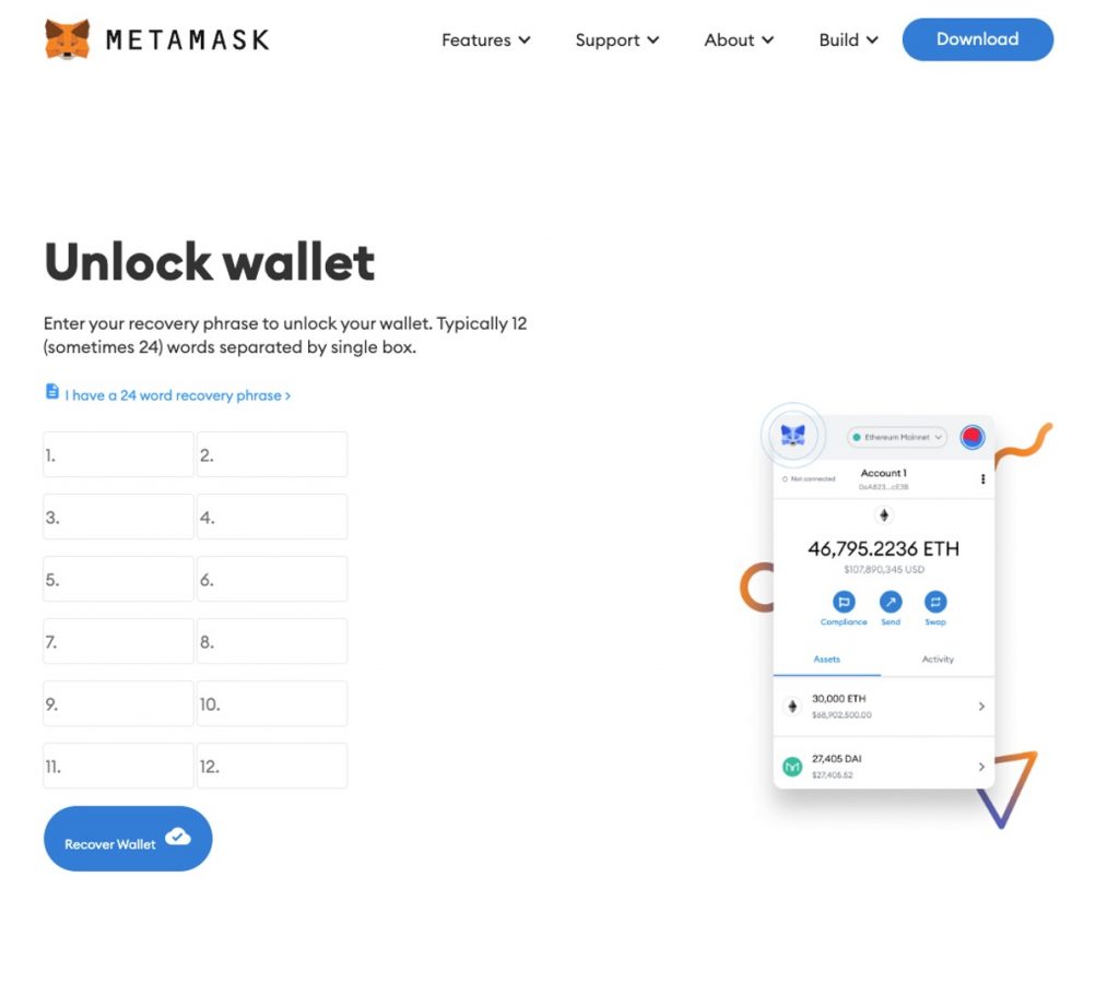 Spot the Scam_MetaMask_Fake Website_Steal Recovery Phrase_20230223