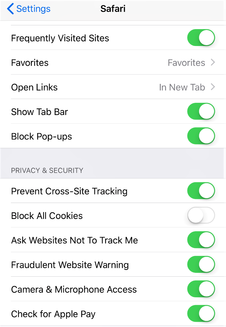 safari third party cookies settings