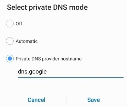 private dns provider hostname for free fire