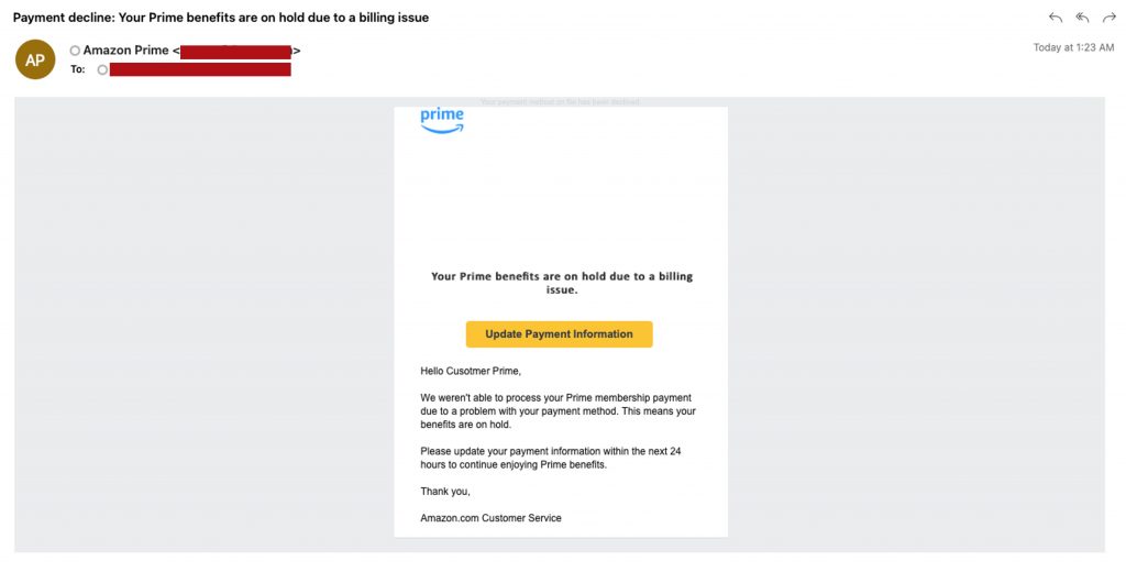 Spot the Scam_Amazon Prime_Phishing Email_20230310