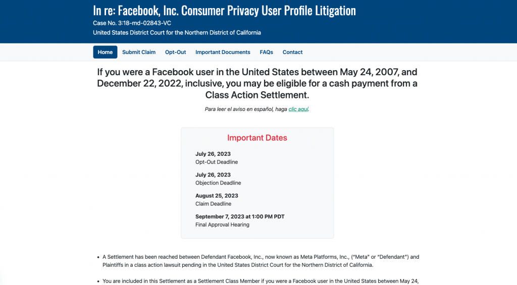 Facebook User Privacy Settlement (2)