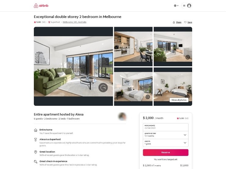 Fake Airbnb site